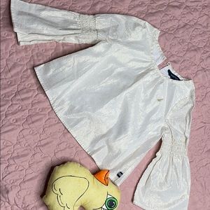 Toddler Shimmer/Lurex Smocked Bell Sleeve Top